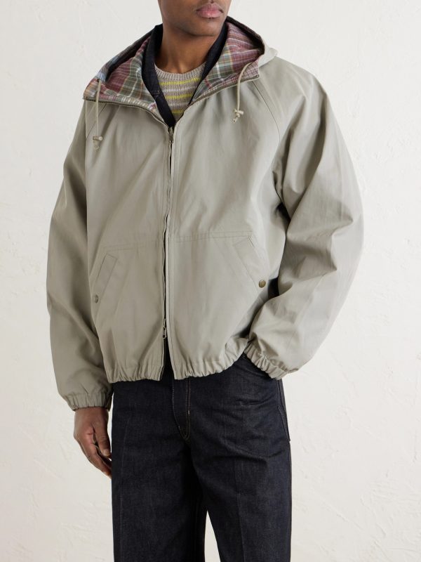 Reversible Checked Shell Windbreaker Jacket - E1 Reversible Checked Shell Windbreaker Jacket - E1