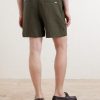 Straight-Leg Linen Drawstring Shorts - BK Straight-Leg Linen Drawstring Shorts - BK
