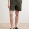 Straight-Leg Linen Drawstring Shorts - FR Straight-Leg Linen Drawstring Shorts - FR