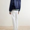 Logo-Embroidered Satin Varsity Jacket - BK Logo-Embroidered Satin Varsity Jacket - BK