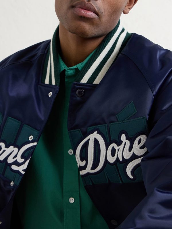 Logo-Embroidered Satin Varsity Jacket - CU Logo-Embroidered Satin Varsity Jacket - CU