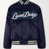Logo-Embroidered Satin Varsity Jacket Logo-Embroidered Satin Varsity Jacket