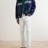 Logo-Embroidered Satin Varsity Jacket - OU Logo-Embroidered Satin Varsity Jacket - OU
