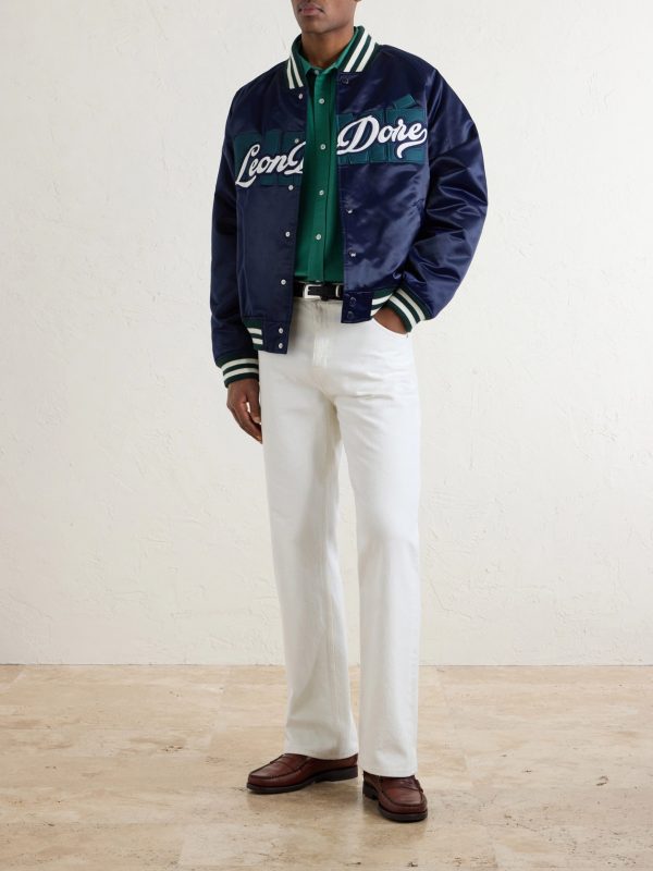 Logo-Embroidered Satin Varsity Jacket - OU Logo-Embroidered Satin Varsity Jacket - OU