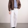 Oversized Logo-Embroidered Striped Cotton Shirt - OU Oversized Logo-Embroidered Striped Cotton Shirt - OU
