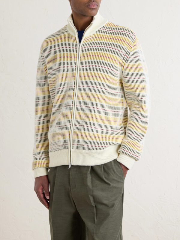 Cable-Knit Cotton Zip-Up Sweater - FR Cable-Knit Cotton Zip-Up Sweater - FR