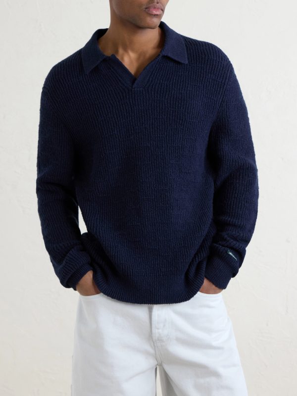 Ribbed Cotton-Blend Bouclé Polo Shirt - FR