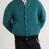 Reversible Knitted Cotton-Blend Bomber Jacket - FR Reversible Knitted Cotton-Blend Bomber Jacket - FR