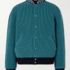 Reversible Knitted Cotton-Blend Bomber Jacket Reversible Knitted Cotton-Blend Bomber Jacket