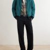 Reversible Knitted Cotton-Blend Bomber Jacket - OU Reversible Knitted Cotton-Blend Bomber Jacket - OU