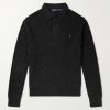 Logo-Embroidered Waffle-Knit Wool and Cotton-Blend Polo Shirt