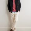 Logo-Embroidered Cable-Knit Cotton Sweater - OU