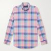 Button-Down Collar Logo-Embroidered Checked Cotton Shirt Button-Down Collar Logo-Embroidered Checked Cotton Shirt