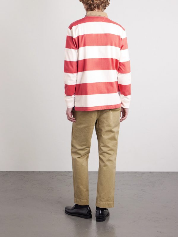 Logo-Embroidered Striped Cotton-Jersey Rugby Shirt - BK