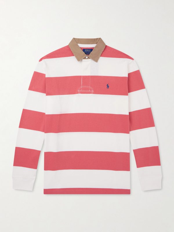 Logo-Embroidered Striped Cotton-Jersey Rugby Shirt