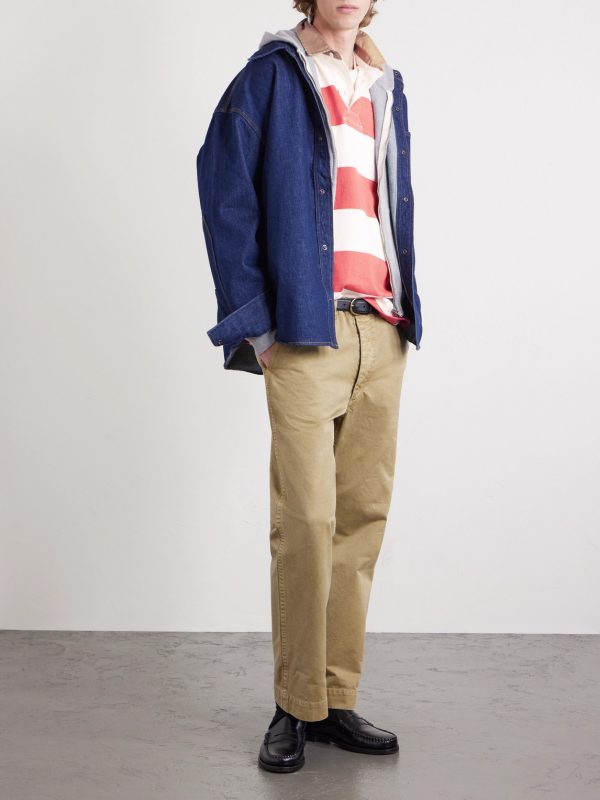 Logo-Embroidered Striped Cotton-Jersey Rugby Shirt - OU
