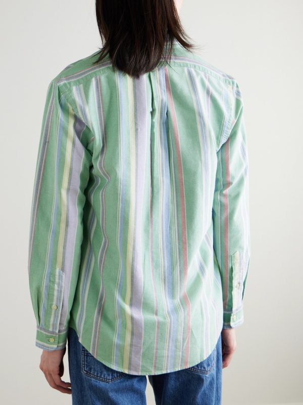 Button-Down Collar Striped Cotton Oxford Shirt - BK Button-Down Collar Striped Cotton Oxford Shirt - BK
