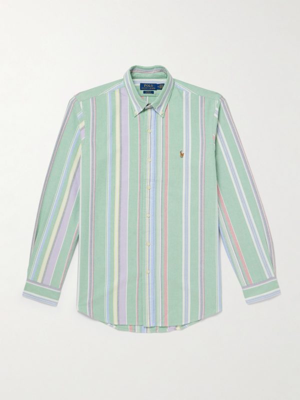 Button-Down Collar Striped Cotton Oxford Shirt Button-Down Collar Striped Cotton Oxford Shirt