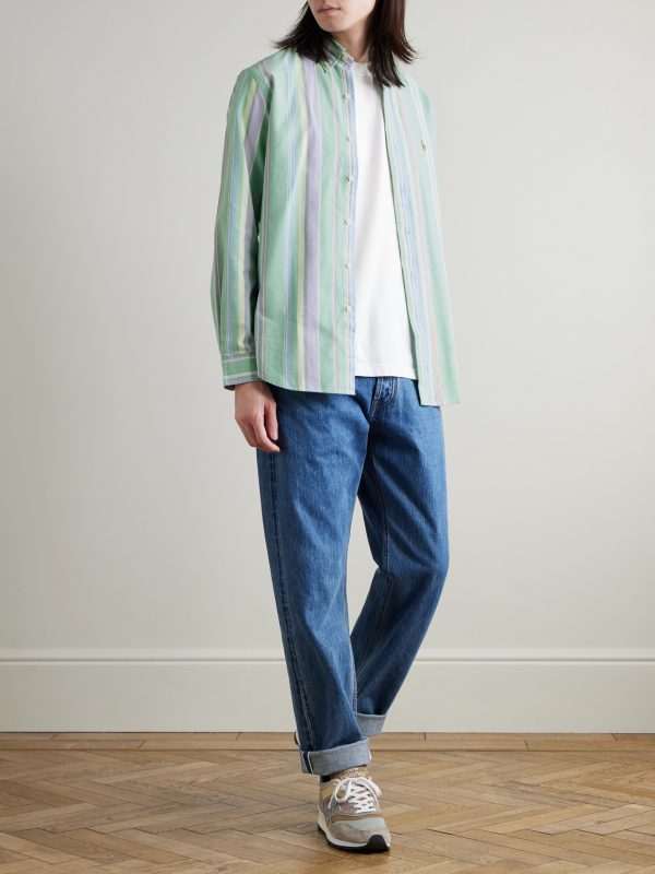 Button-Down Collar Striped Cotton Oxford Shirt - OU Button-Down Collar Striped Cotton Oxford Shirt - OU