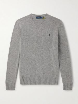 Logo-Embroidered Wool and Cashmere-Blend Sweater Logo-Embroidered Wool and Cashmere-Blend Sweater