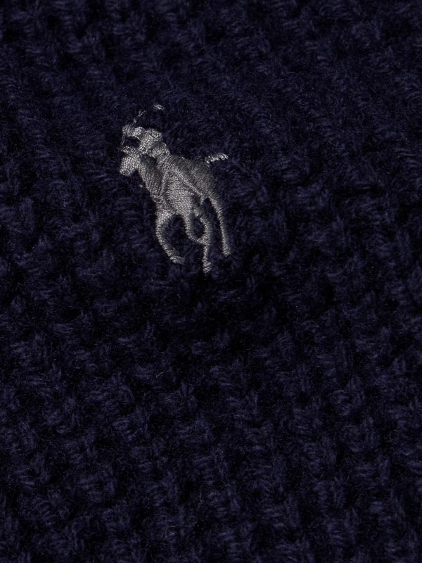Logo-Embroidered Ribbed-Knit Wool and Cotton-Blend Cardigan - E1