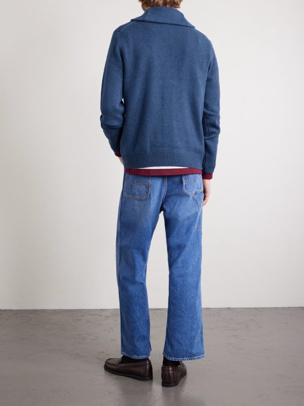 Shawl-Collar Wool and Cashmere-Blend Cardigan - BK