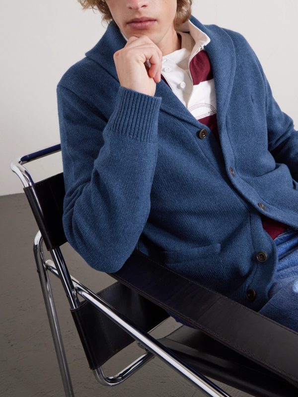Shawl-Collar Wool and Cashmere-Blend Cardigan - CU