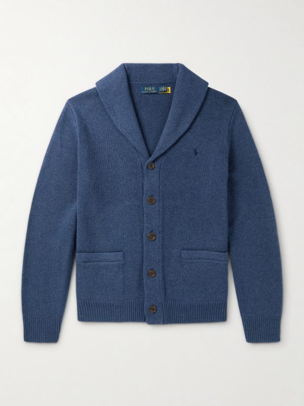 Shawl-Collar Wool and Cashmere-Blend Cardigan