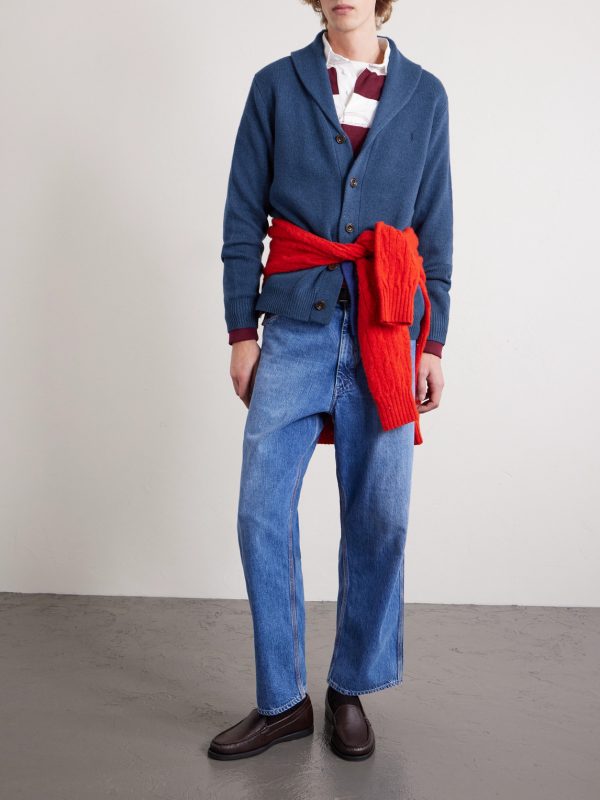 Shawl-Collar Wool and Cashmere-Blend Cardigan - OU