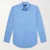 Button-Down Collar Logo-Embroidered Cotton Shirt Button-Down Collar Logo-Embroidered Cotton Shirt