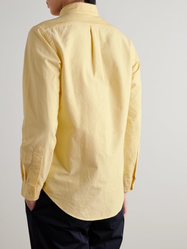 Button-Down Collar Logo-Embroidered Cotton Shirt - BK Button-Down Collar Logo-Embroidered Cotton Shirt - BK