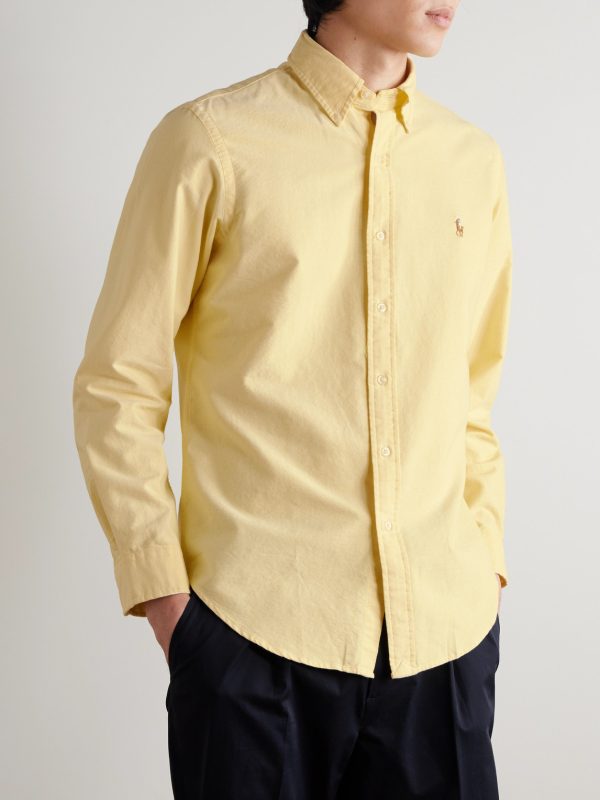 Button-Down Collar Logo-Embroidered Cotton Shirt - FR Button-Down Collar Logo-Embroidered Cotton Shirt - FR