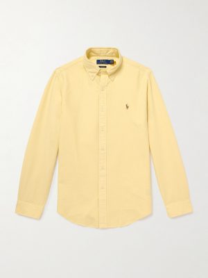 Button-Down Collar Logo-Embroidered Cotton Shirt Button-Down Collar Logo-Embroidered Cotton Shirt