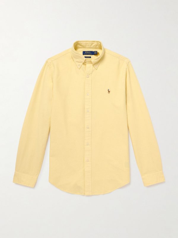 Button-Down Collar Logo-Embroidered Cotton Shirt Button-Down Collar Logo-Embroidered Cotton Shirt