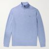 Logo-Embroidered Cotton Half-Zip Sweater