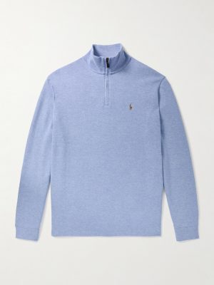 Logo-Embroidered Cotton Half-Zip Sweater Logo-Embroidered Cotton Half-Zip Sweater