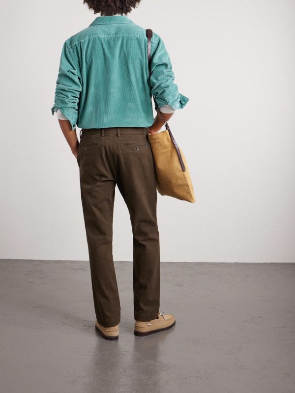 Manhasset Straight-Leg Stretch-Cotton Twill Trousers - BK Manhasset Straight-Leg Stretch-Cotton Twill Trousers - BK