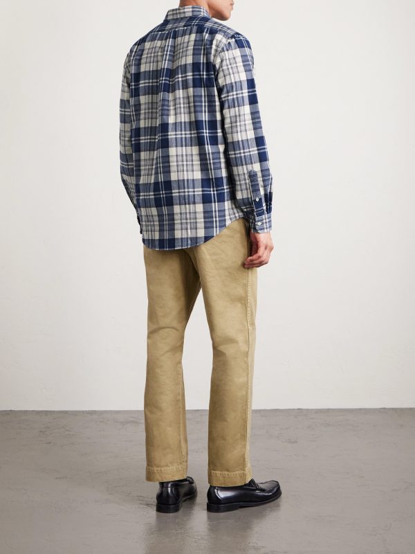 Button-Down Collar Logo-Embroidered Checked Cotton Oxford Shirt - BK Button-Down Collar Logo-Embroidered Checked Cotton Oxford Shirt - BK