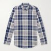 Button-Down Collar Logo-Embroidered Checked Cotton Oxford Shirt Button-Down Collar Logo-Embroidered Checked Cotton Oxford Shirt