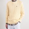 Logo-Embroidered Cable-Knit Cotton Sweater - FR Logo-Embroidered Cable-Knit Cotton Sweater - FR