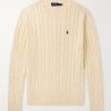 Logo-Embroidered Cable-Knit Cotton Sweater Logo-Embroidered Cable-Knit Cotton Sweater