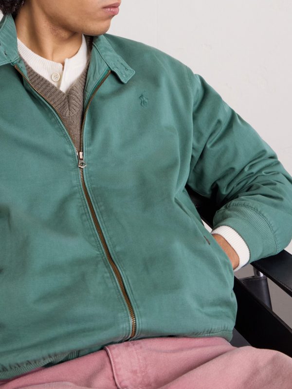 Bedford Logo-Embroidered Cotton-Twill Bomber Jacket - CU Bedford Logo-Embroidered Cotton-Twill Bomber Jacket - CU