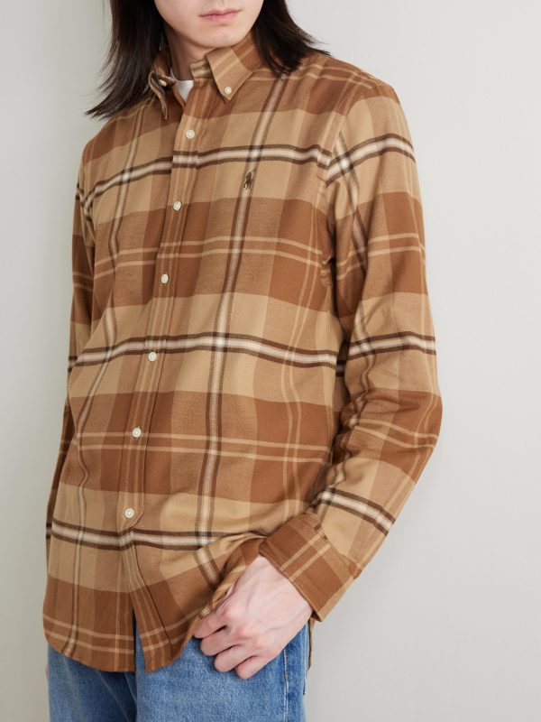 Button-Down Collar Logo-Embroidered Checked Cotton-Blend Twill Shirt - FR Button-Down Collar Logo-Embroidered Checked Cotton-Blend Twill Shirt - FR