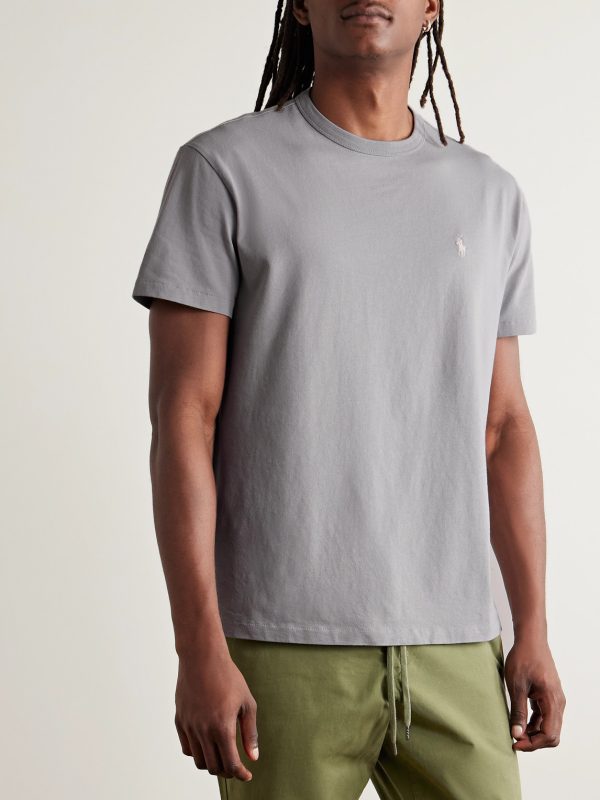 Logo-Embroidered Cotton-Jersey T-Shirt - FR Logo-Embroidered Cotton-Jersey T-Shirt - FR