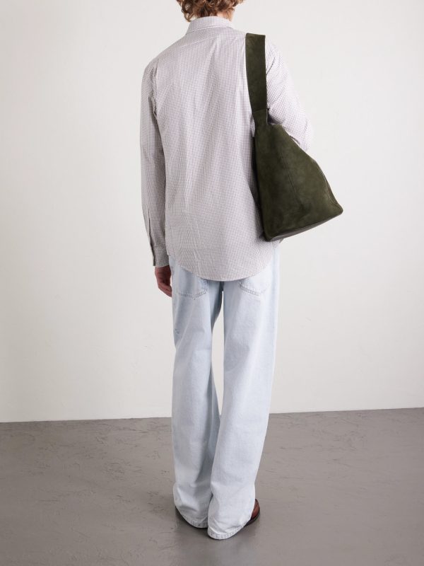 Logo-Embroidered Checked Cotton Shirt - BK Logo-Embroidered Checked Cotton Shirt - BK
