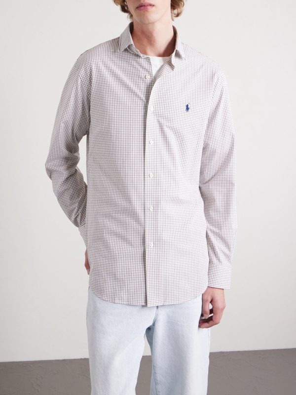 Logo-Embroidered Checked Cotton Shirt - FR Logo-Embroidered Checked Cotton Shirt - FR