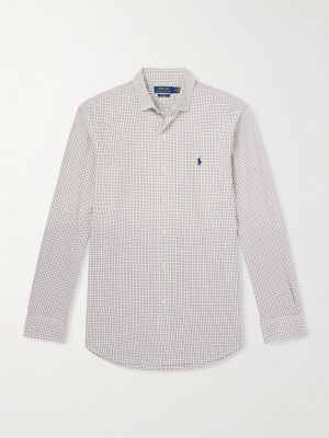 Logo-Embroidered Checked Cotton Shirt Logo-Embroidered Checked Cotton Shirt