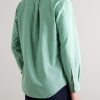 Button-Down Collar Logo-Embroidered Cotton Shirt - BK Button-Down Collar Logo-Embroidered Cotton Shirt - BK