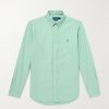 Button-Down Collar Logo-Embroidered Cotton Shirt Button-Down Collar Logo-Embroidered Cotton Shirt