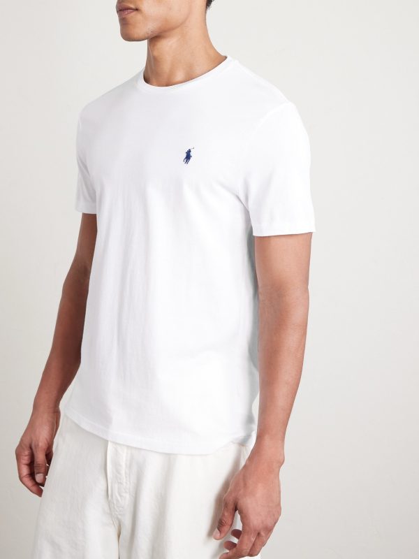 Set of Two Slim-Fit Logo-Embroidered Cotton-Jersey T-Shirts - FR Set of Two Slim-Fit Logo-Embroidered Cotton-Jersey T-Shirts - FR